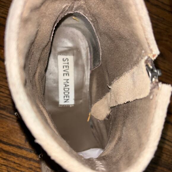 Steve Madden Women’s 8.5 Taupe Suede Western Fringe Ankle Boots - Picture 7 of 8